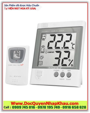 Traceable 4380, Ẩm kế có Remote điều khiển với dải đo 25%RH đến 90%RH 4380 Traceable @ Humidity Radio Signal Remote Thermometer